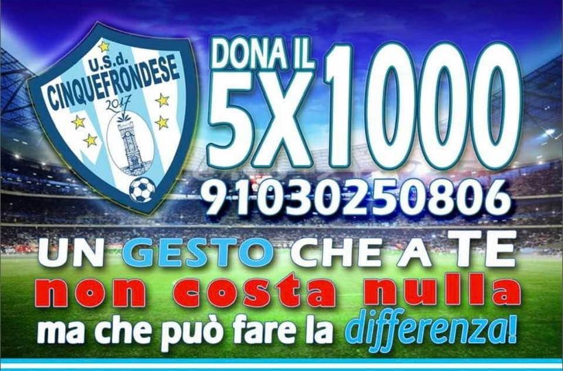 Aiutiamo la Cinquefrondese con il 5 per mille, un dono che non costa nulla